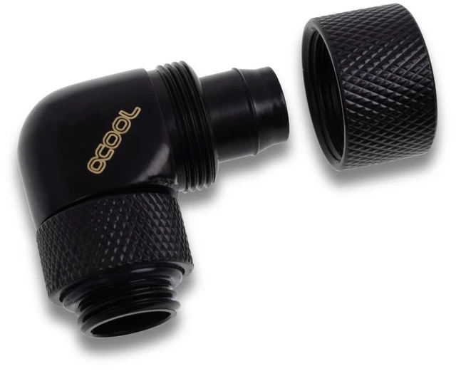 Alt view image 4 of 9 - Alphacool Eiszapfen 13/10mm Compression Fitting 90° Rotary G1/4 - Black - Four Pack (17611)
