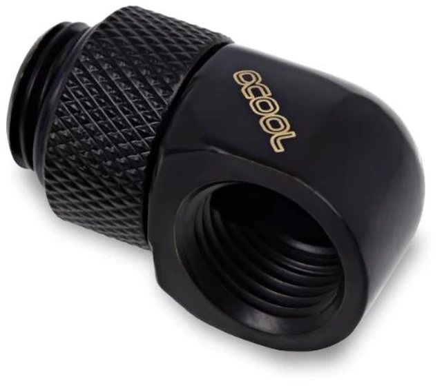 Alt view image 2 of 9 - Alphacool Eiszapfen L-Connector Rotatable G1/4 OT to G1/4 IT - Black - Four Pack (17615)