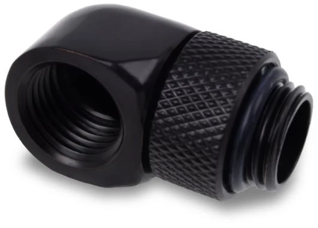 Alt view image 3 of 9 - Alphacool Eiszapfen L-Connector Rotatable G1/4 OT to G1/4 IT - Black - Four Pack (17615)