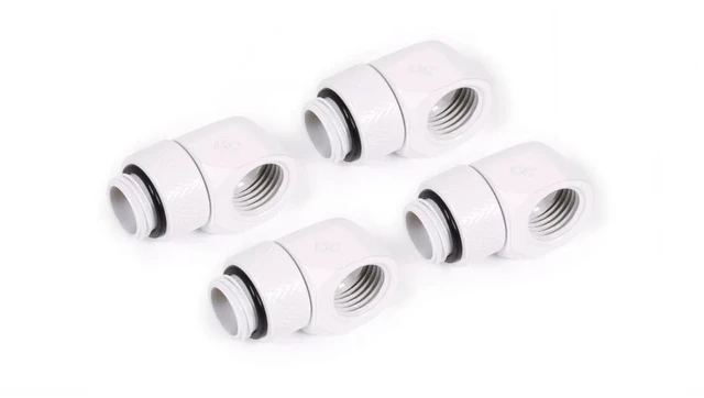 Main image of Alphacool Eiszapfen L-Connector Rotatable G1/4 AG to G1/4 IG - 4pcs Set White (17619)