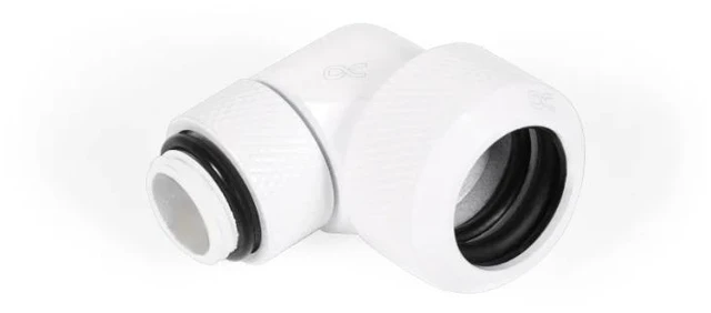 Main image of Alphacool Eiszapfen 16mm HardTube Compression Fitting 90° Rotatable G1/4 - White (17621)