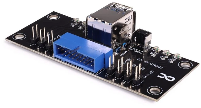 Alt view image 2 of 5 - Alphacool ES Front I/O-Panel with USB 3.0 and Cable Kit for Server Cases, 80 cm, Brass, Black (25057)