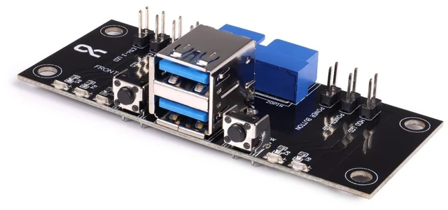 Main image of Alphacool ES Front I/O-Panel with USB 3.0 and Cable Kit for Server Cases, 80 cm, Brass, Black (25057)