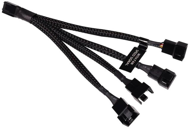 Main image of Alphacool Y-Splitter 4-Pin to 4x 4-Pin PWM Cable - 15cm - Black (18682)