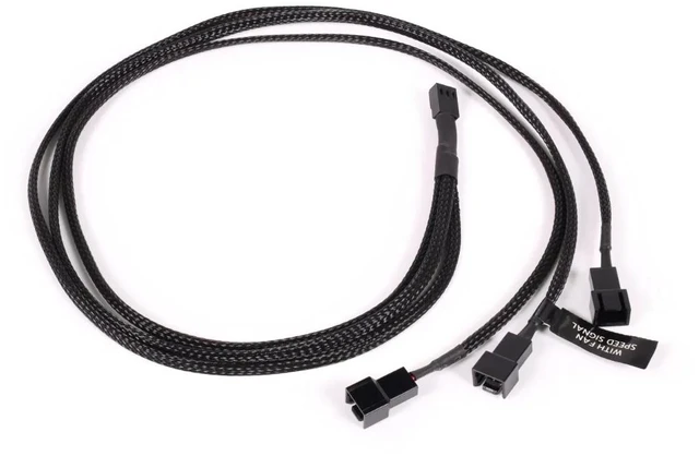 Main image of Alphacool Y-Splitter 3-Pin to 3x 3-Pin Cable - 60cm, Black (18692)