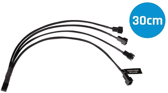 Main image of Alphacool Y-Splitter 3-Pin to 4x 3-Pin Cable - 30cm (18695)