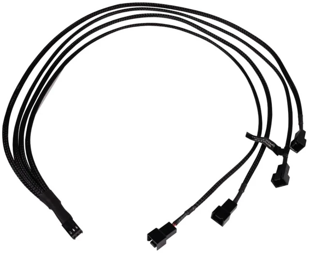Main image of Alphacool Y-Splitter 3-Pin to 4x 3-Pin Cable - 60cm, Black (18696)