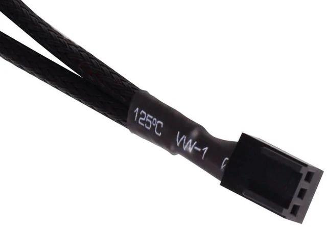 Alt view image 4 of 4 - Alphacool Y-Splitter 3-Pin to 4x 3-Pin Cable - 60cm, Black (18696)