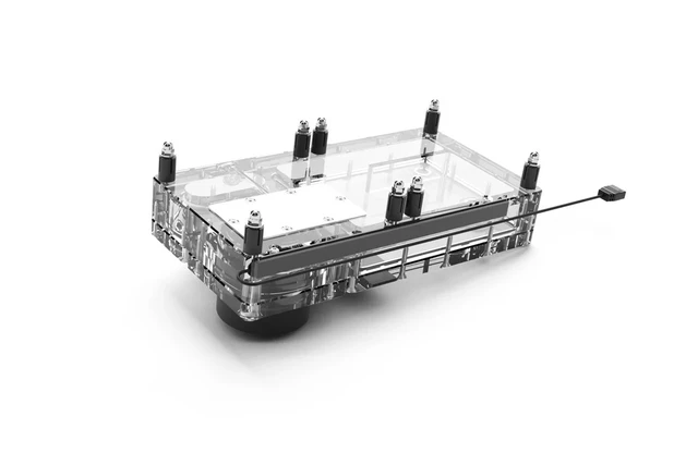 Alt view image 2 of 12 - Alphacool Core Flat Reservoir 240 Right with VPP Pump, G1/4, 270 ml, Acrylic, Clear (15487)