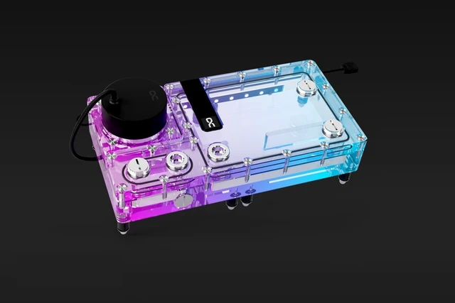 Alt view image 4 of 12 - Alphacool Core Flat Reservoir 240 Right with VPP Pump, G1/4, 270 ml, Acrylic, Clear (15487)