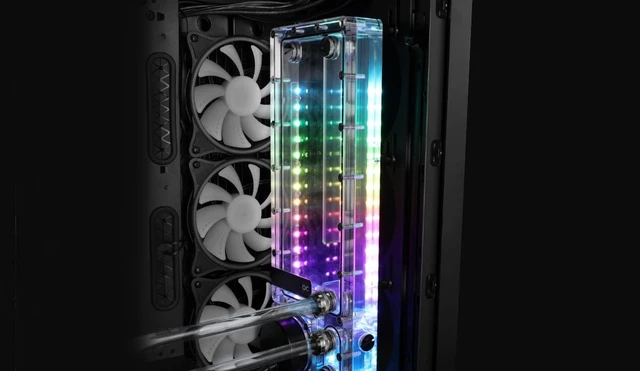 Alt view image 5 of 12 - Alphacool Core Flat Reservoir 240 Right with VPP Pump, G1/4, 270 ml, Acrylic, Clear (15487)