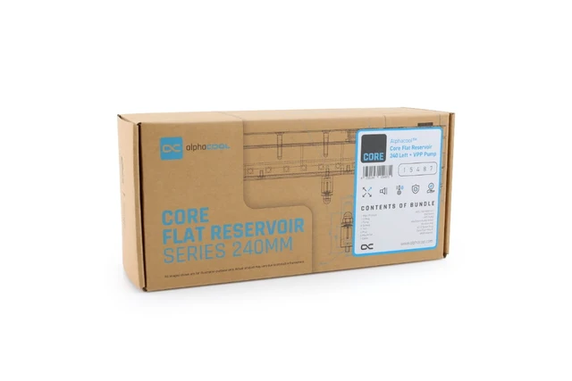 Alt view image 7 of 12 - Alphacool Core Flat Reservoir 240 Right with VPP Pump, G1/4, 270 ml, Acrylic, Clear (15487)