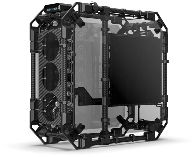 Alt view image 2 of 7 - Alphacool Apex Pro Skeleton Carbon Case, ATX, EATX, ITX, mATX, Full Tower (13758)