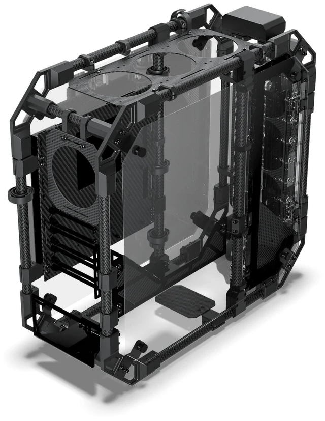 Alt view image 4 of 7 - Alphacool Apex Pro Skeleton Carbon Case, ATX, EATX, ITX, mATX, Full Tower (13758)