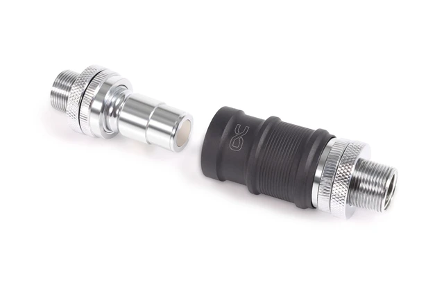 Alt view image 4 of 14 - Alphacool ES Quick Release BLH1A PushIn Set IT-IT with Bulkhead Fitting, Nickel Plated Brass (13877)