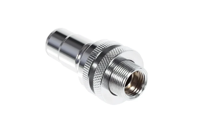 Main image of Alphacool ES Quick Release BLH1A PushIn Male IT with Bulkhead Fitting, Nickel Plated Brass, Chrome (13880)