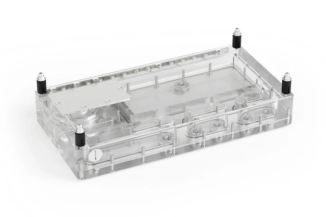 Alt view image 3 of 6 - Alphacool Core Distro Plate 280 VPP/D5 - Left with VPP D5 Apex Pump Reservoir, G1/4, 360ml, Acrylic, Clear (14573)