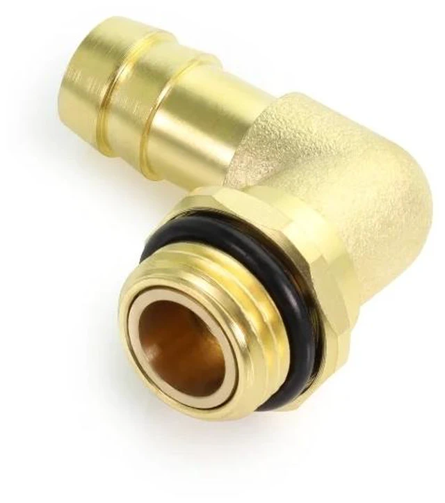 Main image of Alphacool ES G1/4 90° Rotatable Fitting with Barbed Fitting for TPV Tubes 12.7/7.6mm, Brass (14640)