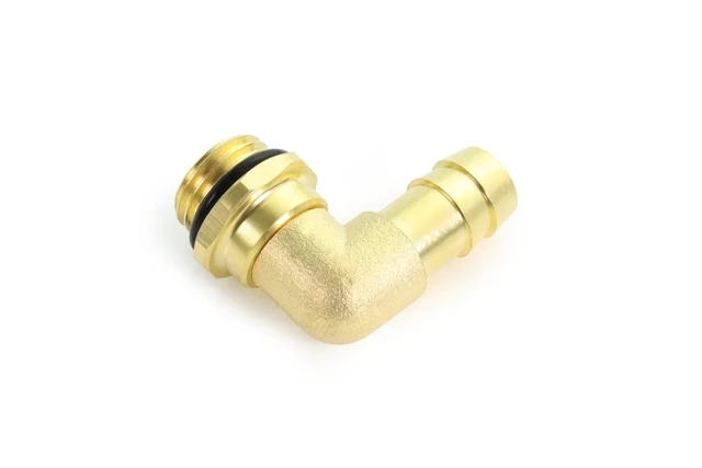Alt view image 2 of 5 - Alphacool ES G1/4 90° Rotatable Fitting with Barbed Fitting for TPV Tubes 12.7/7.6mm, Brass (14640)