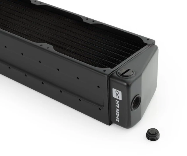 Alt view image 3 of 11 - Alphacool ES HPE-60 Full Copper X-Flow 80mm Triple Radiator 5 Bar, G1/4, 60mm, Black (10234)