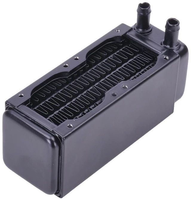 Alt view image 8 of 9 - Alphacool NexXxos XT45 Full Copper Radiator 80, 40mm x 2, Dual Fan, Black, 45mm, 80mm (35488)