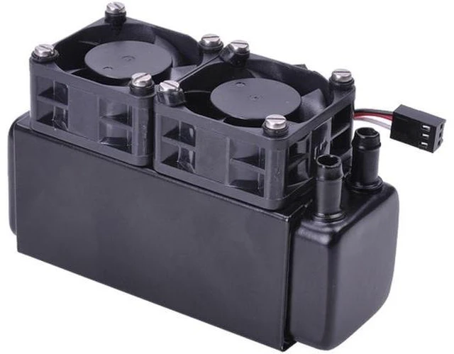 Alt view image 9 of 9 - Alphacool NexXxos XT45 Full Copper Radiator 80, 40mm x 2, Dual Fan, Black, 45mm, 80mm (35488)