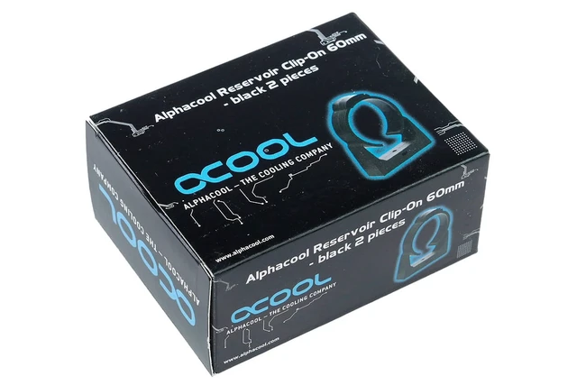 Alt view image 3 of 3 - Alphacool Reservoir Clip-On 60mm - Black 2 Pieces (15162)