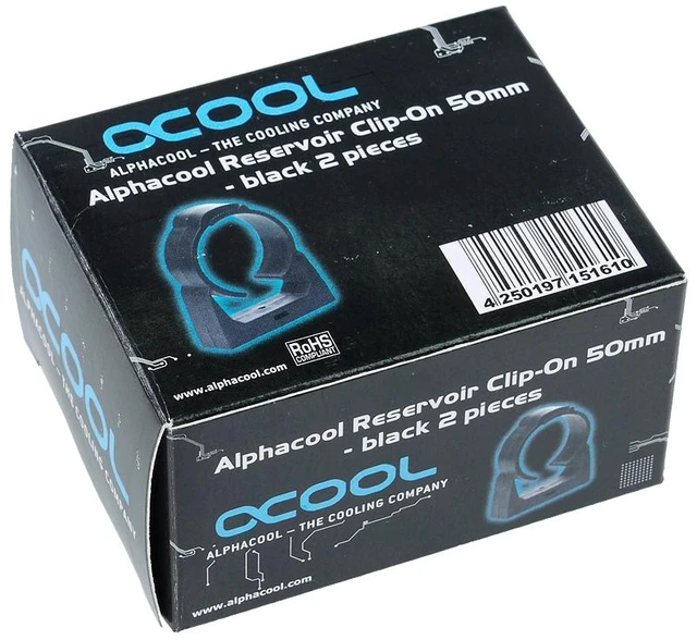 Alt view image 6 of 6 - Alphacool Reservoir Clip-On Mount, 50mm Diameter, Black (15161)