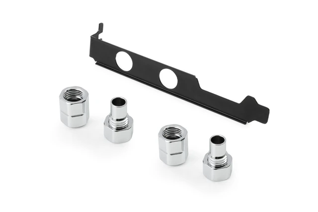 Alt view image 3 of 5 - Alphacool ES PCIe Slot Bracket 2x G1/4 with Cable Passthrough (5100099)