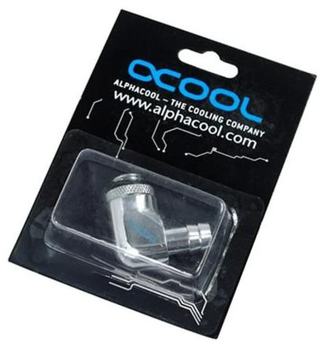 Alt view image 3 of 3 - Alphacool G1/4 3/8" (10mm) 90° Revolvable Barbed Fitting with O-Ring - Chrome (17135)