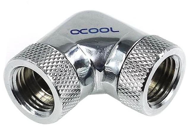 Main image of Alphacool G1/4 Revolvable Female to Female L-Connector - Chrome (17038)