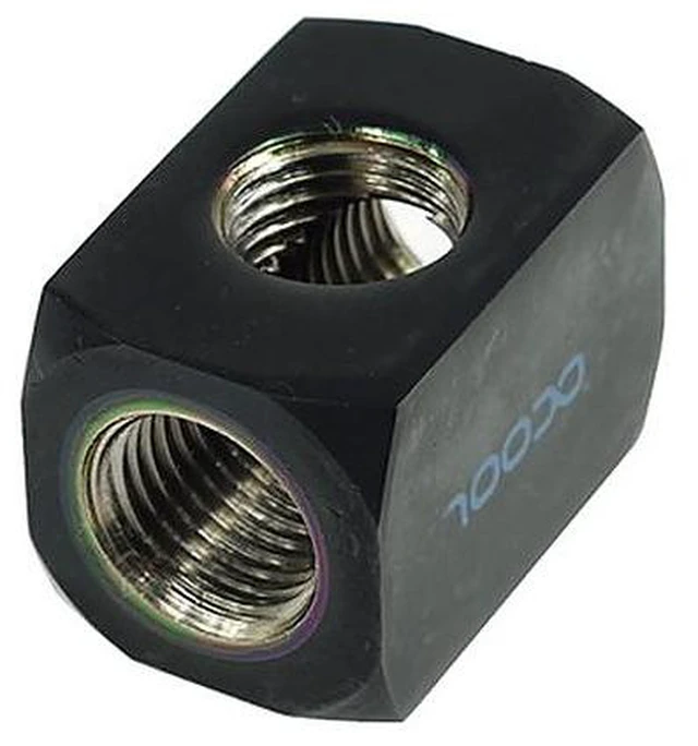 Main image of Alphacool G1/4 Round TEE Connection Terminal - Black (17030)