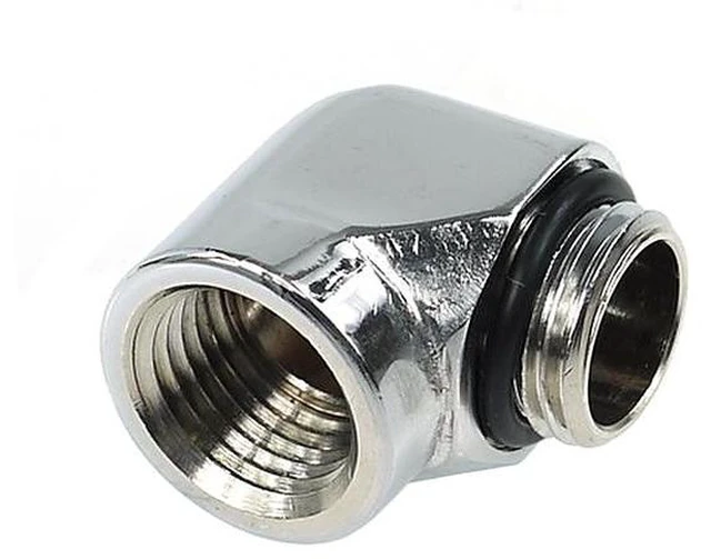 Main image of Alphacool G1/4 Male to Female L-Connector - Chrome (17044)