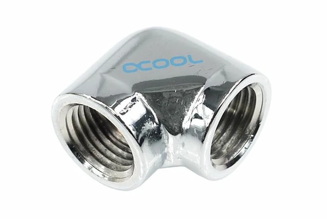 Main image of Alphacool G1/4 Female to Female L-Connector - Chrome (17041)
