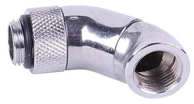 Main image of Alphacool G1/4 Double 45° Revolvable Angled Adapter - Chrome (17059)