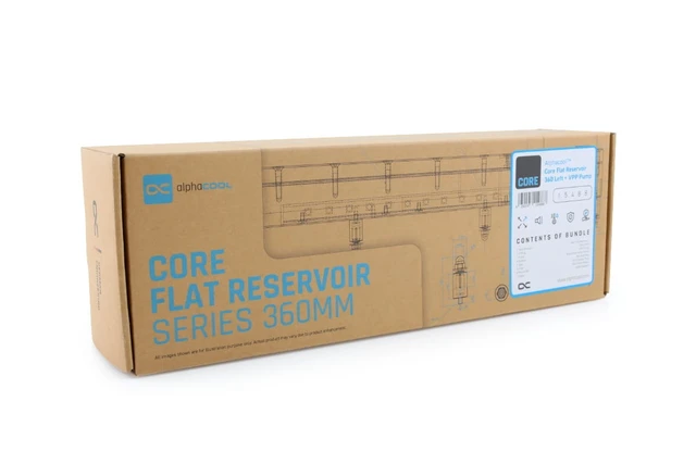 Alt view image 7 of 7 - Alphacool Core Flat Reservoir 360 Right with VPP Pump, G1/4, 500 ml, Acrylic, Clear (15488)