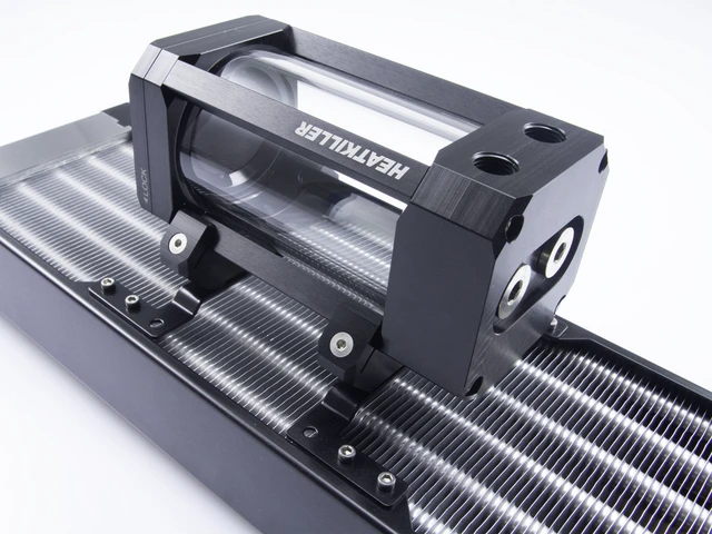 Alt view image 3 of 3 - Watercool HEATKILLER® Tube - 140mm Adapter FLEX Reservoir Mount, Steel (30270)