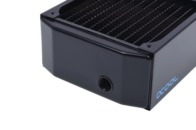 Alt view image 4 of 6 - Alphacool NexXxos UT60 Full Copper Radiator 480, 120mm x 4, Quad Fan, Black, G1/4, 480mm, 60mm (14175)