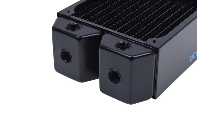 Alt view image 5 of 6 - Alphacool NexXxos UT60 Full Copper Radiator 480, 120mm x 4, Quad Fan, Black, G1/4, 480mm, 60mm (14175)