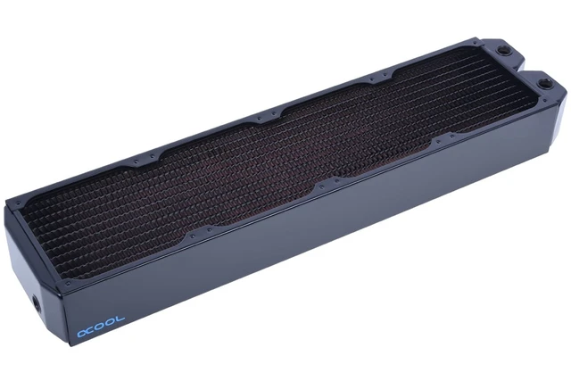 Alt view image 6 of 6 - Alphacool NexXxos UT60 Full Copper Radiator 480, 120mm x 4, Quad Fan, Black, G1/4, 480mm, 60mm (14175)
