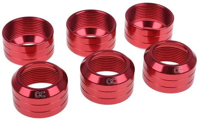 Main image of Alphacool Eiszapfen 13mm HardTube Fitting Collar Modding Pack - 6 Pack - Red (17411)