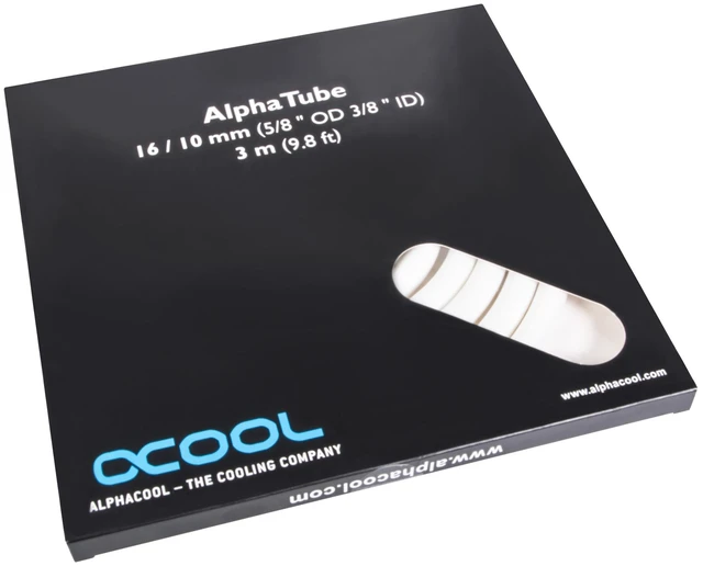 Alt view image 4 of 4 - Alphacool Alphatube HF Flexible Tubing 10mm ID, 16mm OD (3/8" ID, 5/8" OD), 3 Meters, UV White, 16/10mm, PVC (17531)
