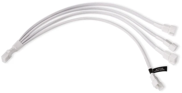 Main image of Alphacool Y-Splitter 4-Pin to 4x 4-Pin PWM Cable - 30cm - White (18729)