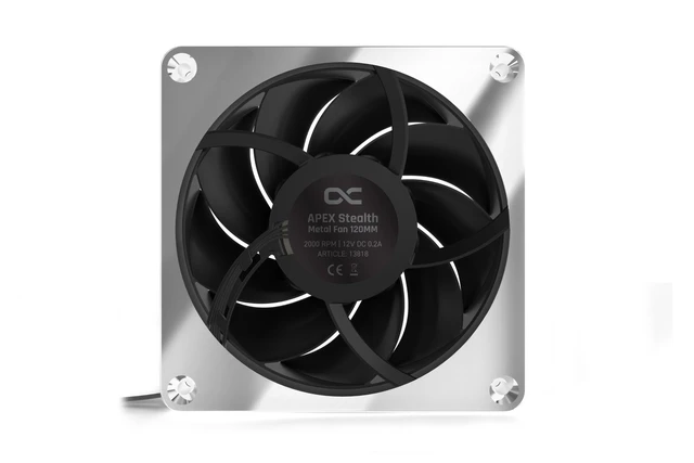 Alt view image 3 of 7 - Alphacool Apex Stealth Metal Fan 2000rpm Chrome - 120x120x25mm (13818)