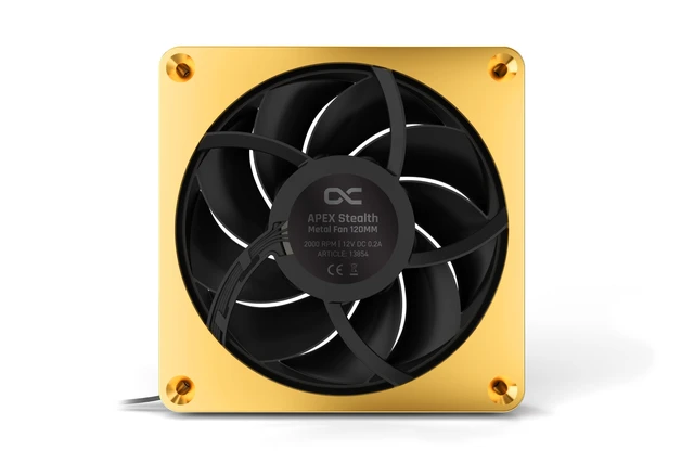 Alt view image 3 of 7 - Alphacool Apex Stealth Metal Fan 2000rpm Gold - 120x120x25mm (13854)