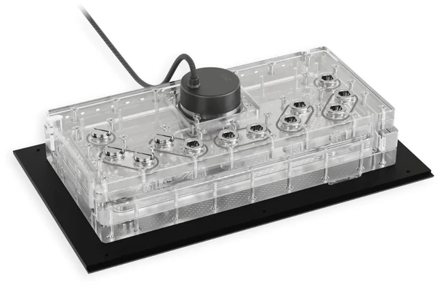 Alt view image 3 of 5 - Alphacool Apex Distroplate Dark Base Pro 901 with Apex Pump - Black Reservoir, G1/4, 433ml, Acrylic (14630)