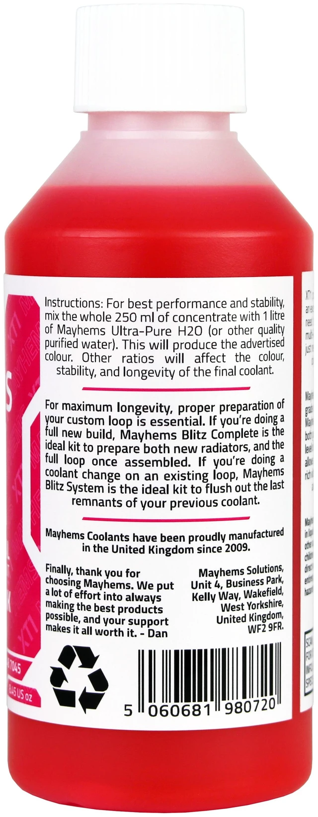 Alt view image 2 of 4 - Mayhems XT-1 Nuke V2 Concentrate Coolant - UV Pink | 250ml (MXT1UVPI250)