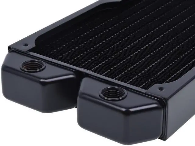 Alt view image 2 of 14 - Alphacool NexXxos ST30 Full Copper Radiator 240, 120mm x 2, Dual Fan, Black