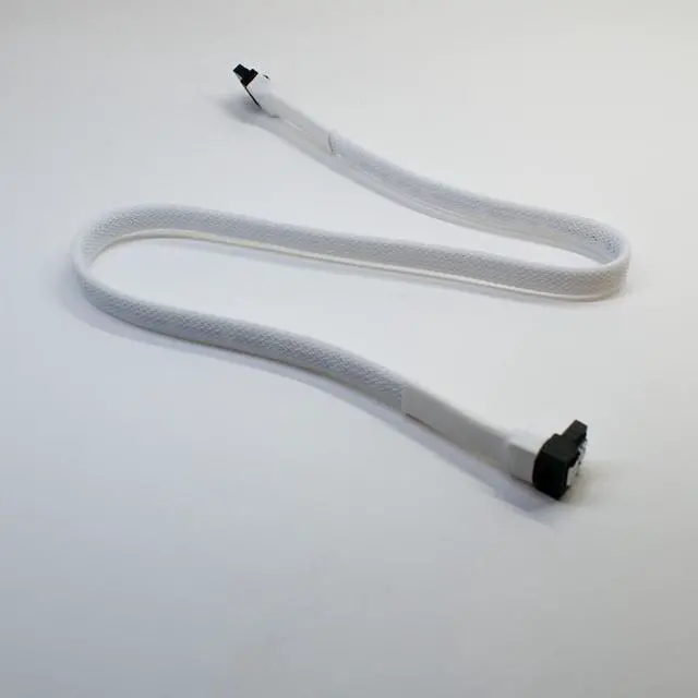 Main image of Darkside 45cm (18") SATA 3.0 180° to 90° Data Cable with Latch - White (DS-0556)