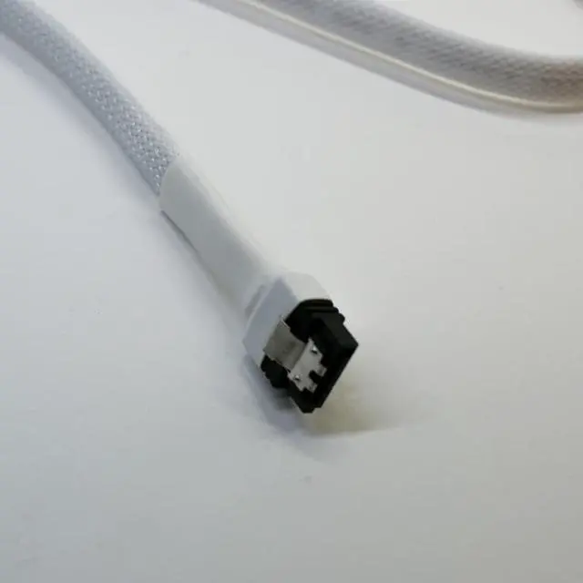 Alt view image 2 of 5 - Darkside 45cm (18") SATA 3.0 180° to 90° Data Cable with Latch - White (DS-0556)